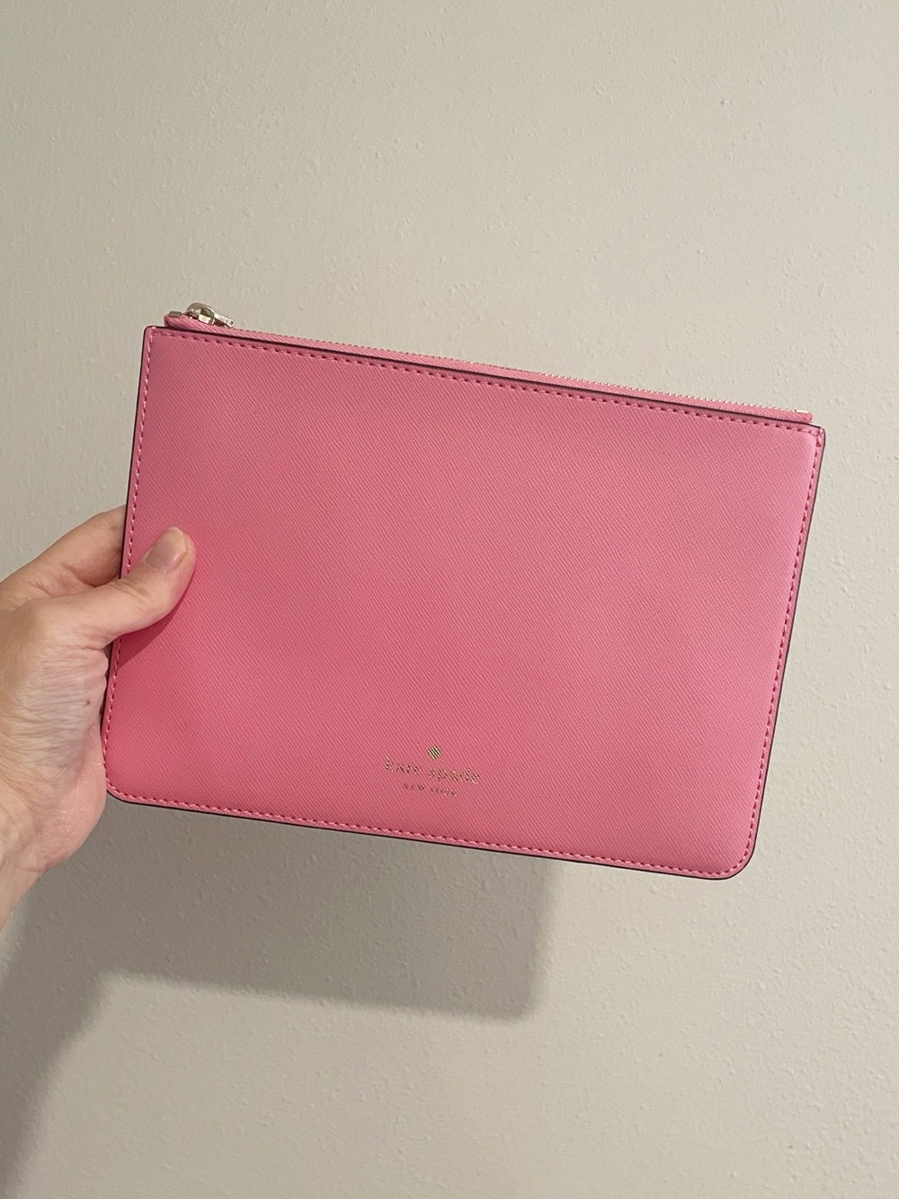 Kate Spade Pink Leather Zip Clutch/Pouch